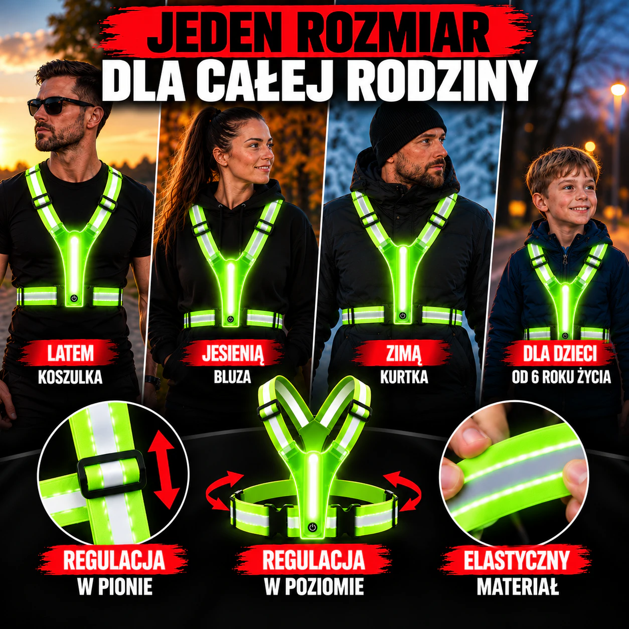 Dopasuj szelki dzięki wygodnej regulacji